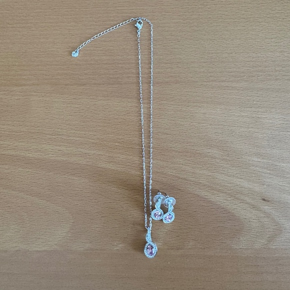 Swarovski Crystal Tyra Rose Pendant Necklace and Earring Set - Picture 2 of 5